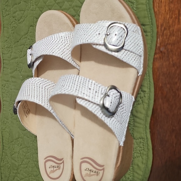 Dansko Sophie White Distressed Leather Sandals - Picture 5 of 7
